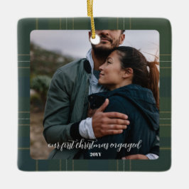 Evergreen Play Förlovning | Rustic Flanella Tartan Julgransprydnad Keramik