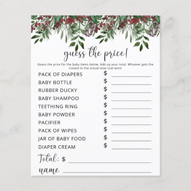 Evergreen Pris gissel Game (Framsida)