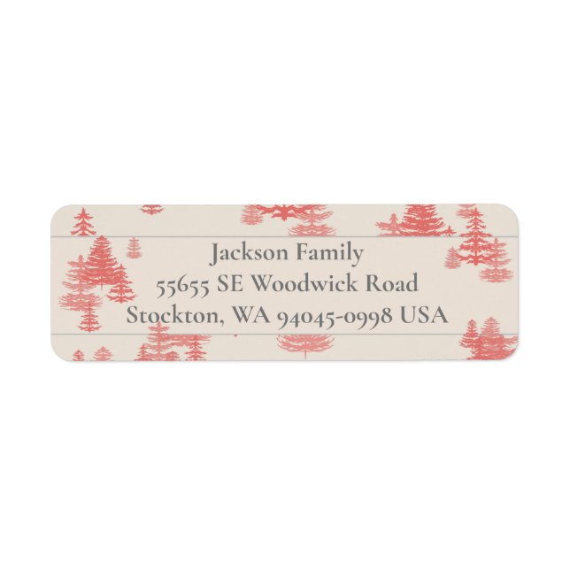 Evergreen Skogen Returadress Etikett (Framsidan)