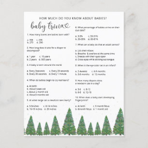 Evergreen Snö Baby Trivia Barnstödsspel