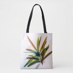 Evergreen Sprig med Berries Tote Tygkasse