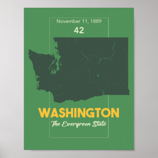 Evergreen State, Washington State Poster