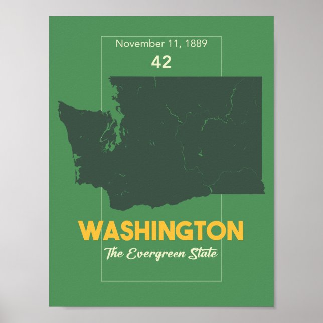 Evergreen State, Washington State Poster (Framsidan)