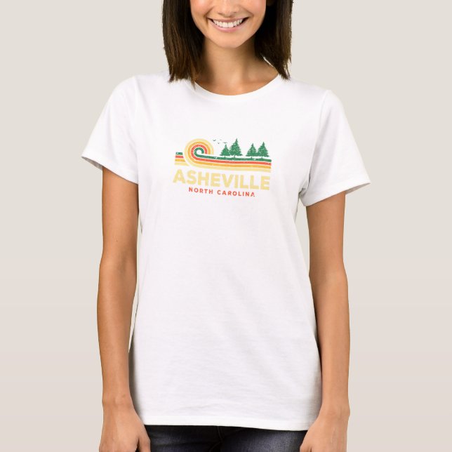 Evergreen Sunset Asheville Forest North Carolina W T Shirt (Framsida)