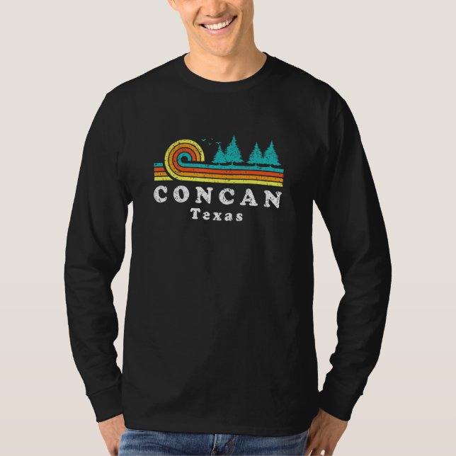 Evergreen Sunset Concan Forest Texas Skogen Nature T Shirt (Framsida)