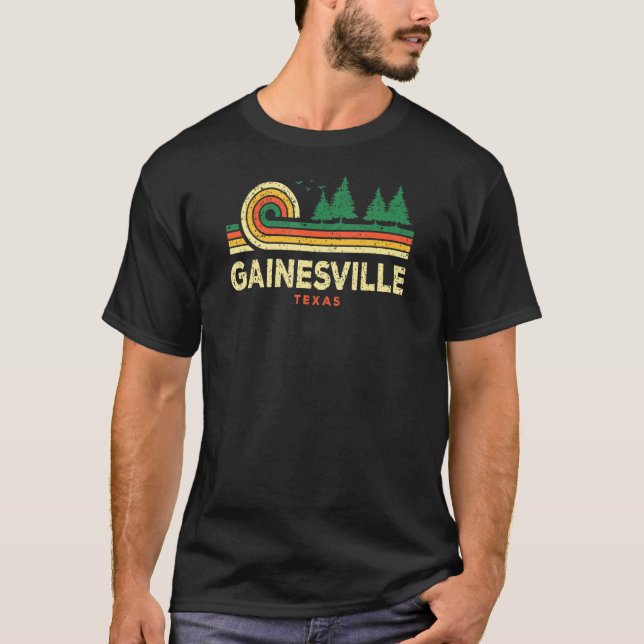 Evergreen Sunset Gainesville Forest Texas Skogen N T Shirt (Framsida)