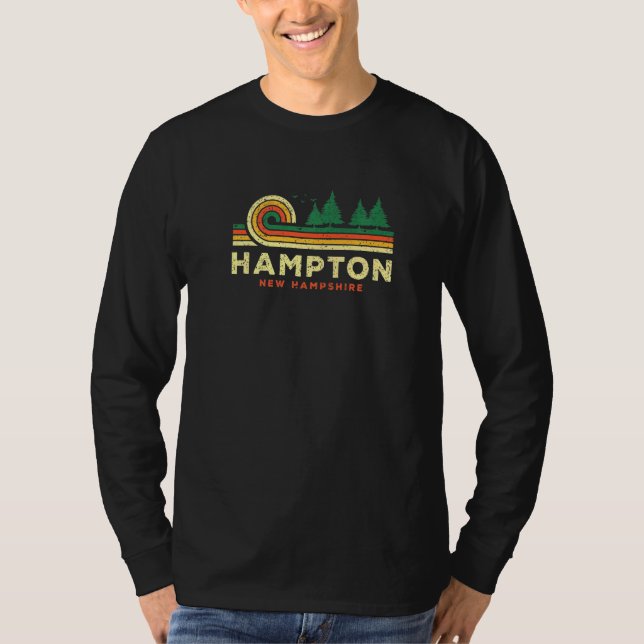 Evergreen Sunset Hampton Forest New Hampshire Wood T Shirt (Framsida)