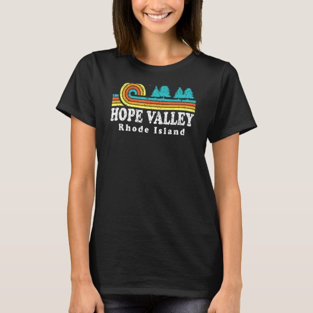 Evergreen Sunset Hope Valley Forest Rhode island W T Shirt (Framsida)