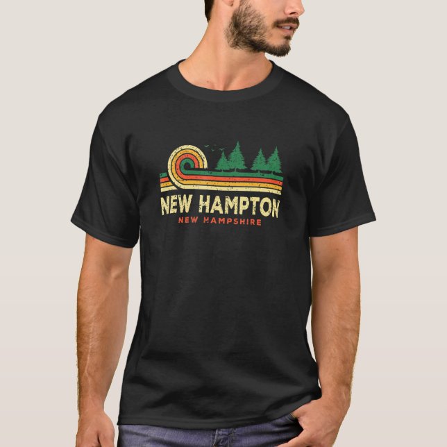 Evergreen Sunset New Hampton Forest New Hampshire T Shirt (Framsida)
