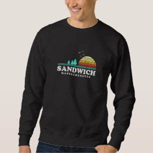 Evergreen Sunset Sandwich Forest Massachusetts Woo Lång Ärmad Tröja
