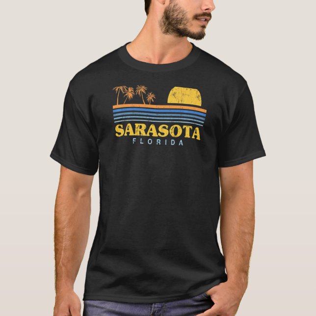 Evergreen Sunset Sarasota Beach Florida Beach Bum T Shirt (Framsida)