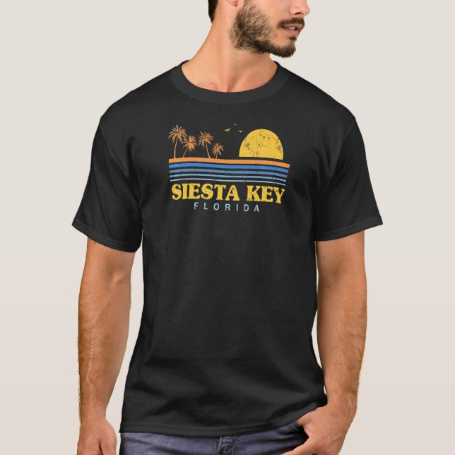 Evergreen Sunset Siesta Nyckel Beach Florida Beach T Shirt (Framsida)
