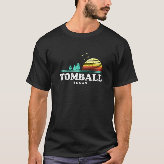 Evergreen Sunset Tomball Forest Texas Skogen Campi T Shirt (Framsida)