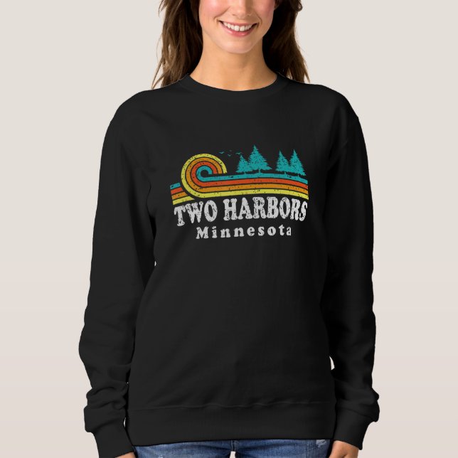 Evergreen Sunset Two Harbors Forest Minnesota Wood T Shirt (Framsida)