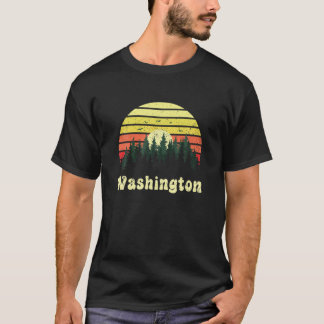 Evergreen Sunset Washington Souvenir Forest Campin T Shirt
