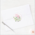 Evergreen Swag | God jul Runt Klistermärke<br><div class="desc">Juldekalen har en visemisk design med ett vintergrönt ram som omger "God jul"</div>