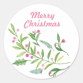 Evergreen Swag | God jul Runt Klistermärke