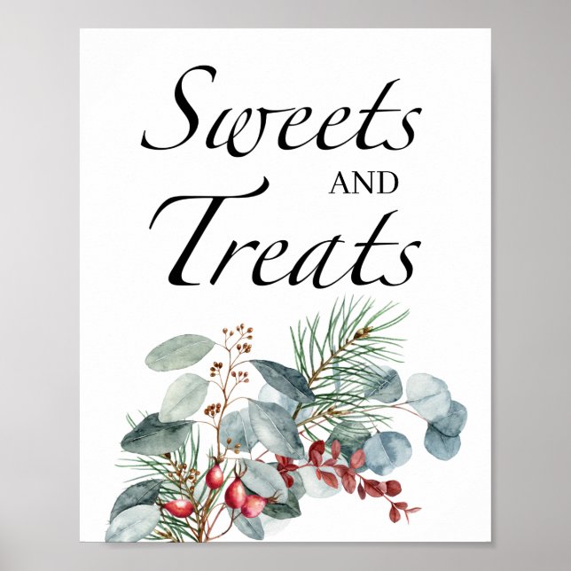 Evergreen sweets och behandlar babydusch poster (Framsidan)