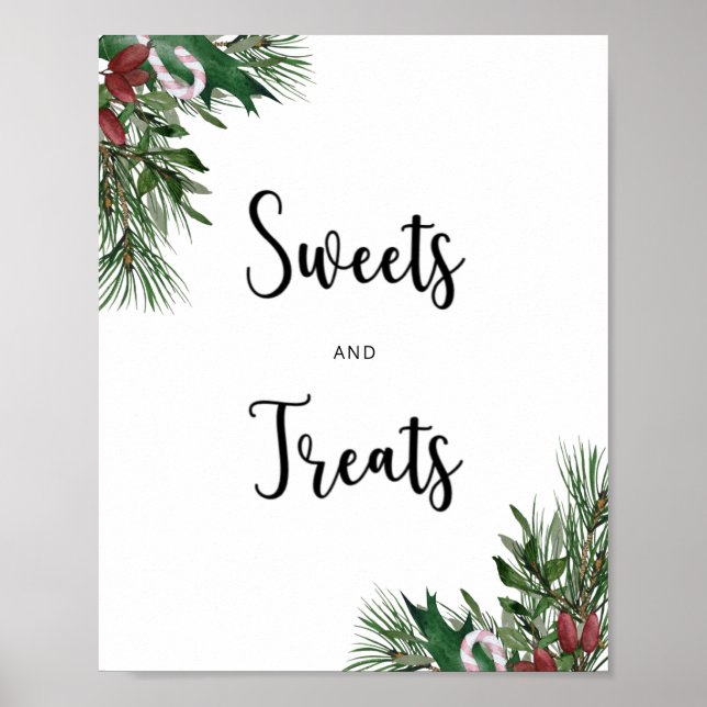 Evergreen sweets och behandlar babydusch poster (Framsidan)