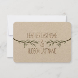 Evergreen Träd Grenar Bröllop spara datum Datumet