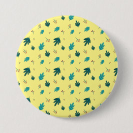 Evergreen Träd Lövs & Red Holly Berries Knapp