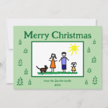 Evergreen Träd Personlig Flat Julhälsningar