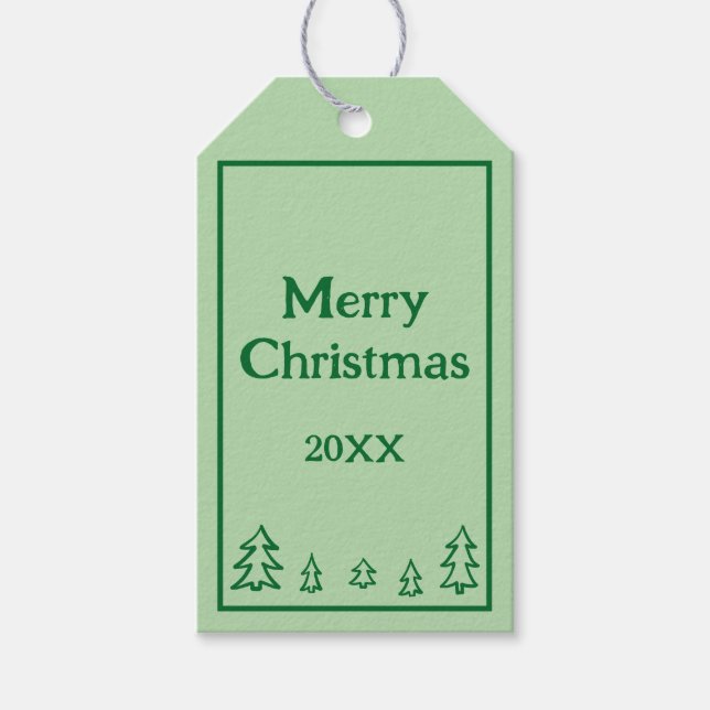Evergreen Träd Personlig Helgdag Gift Märkres Presentetikett (Framsidan)
