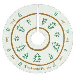 Evergreen Träd Personlig Helgdag Träd Skirt Julgransmatta Borstad Polyester