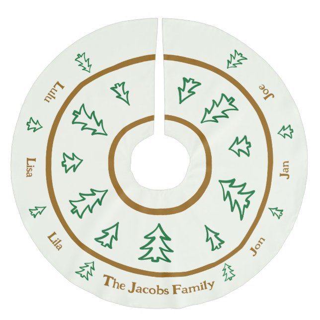 Evergreen Träd Personlig Helgdag Träd Skirt Julgransmatta Borstad Polyester (Framsidan)