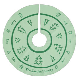 Evergreen Träd Personlig Helgdag Träd Skirt Julgransmatta Borstad Polyester