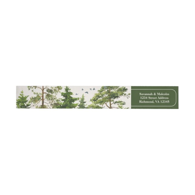 Evergreen Träd | Returadress av sund natur Etikettband (Individual)