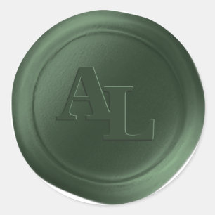 Evergreen Vax Seal Monogram Wedding Stickers Runt Klistermärke