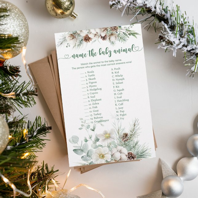 Evergreen-vintermatchande Baby-spel i Baby djur (Skapare uppladdad)