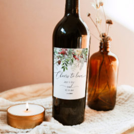 Evergreen vinterost elegant Chef till Kärlek bröll Vinflaska Etikett