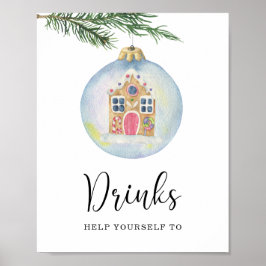 Evergreen vintertid gren - Drinks Poster