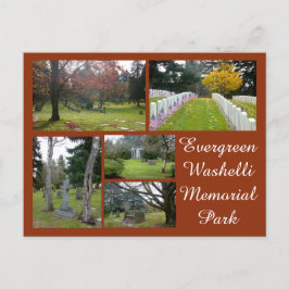 Evergreen Washelli Cemetery Collage Vykort