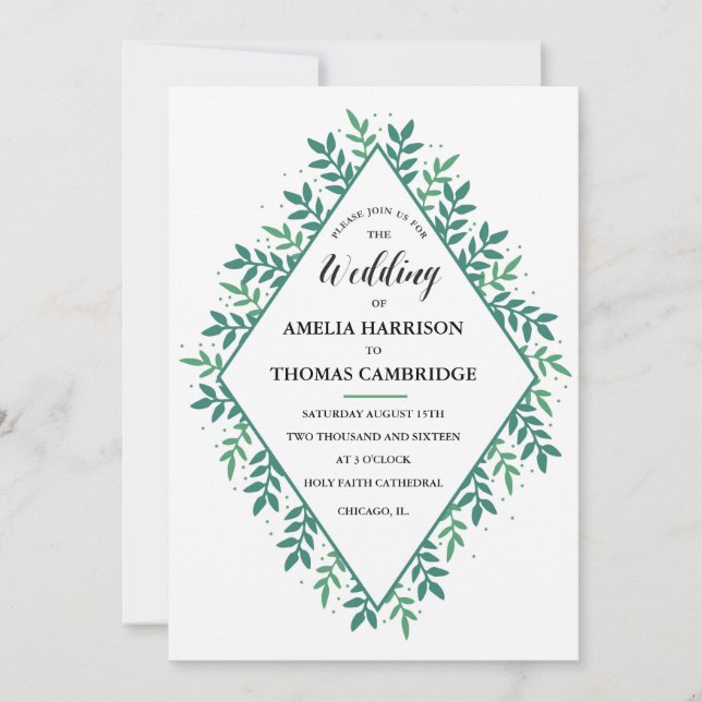 Evergreen Wedding-inbjudan Inbjudningar (Framsida)