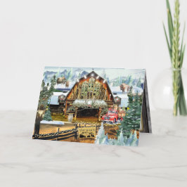 Evergreen Winter Barn Tack för ditt kort 5"x7"