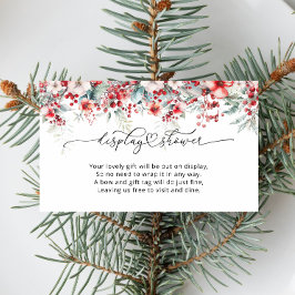 Evergreen Winter Blommigt Baby Shower Visning Show Tilläggskort