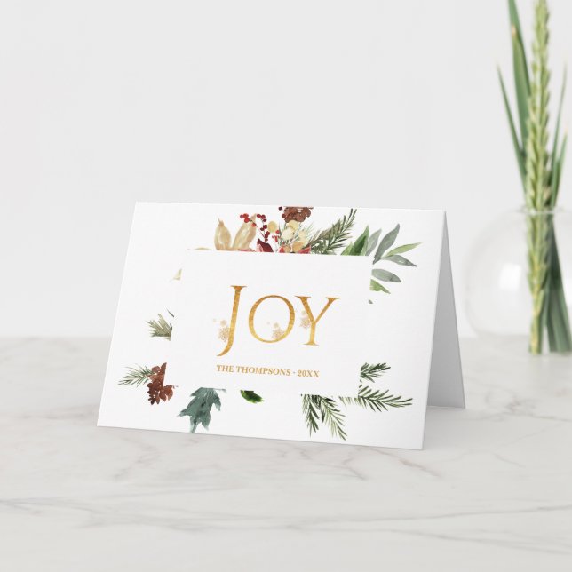 Evergreen - Wintertide Woodland julfoto Kort (Framsida)