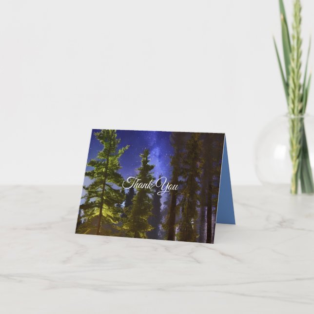 Evergreens i månljuset tack kort (Framsida)