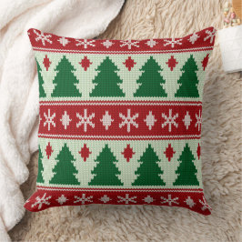 Evergreens & Snowflakes Knit Kudde