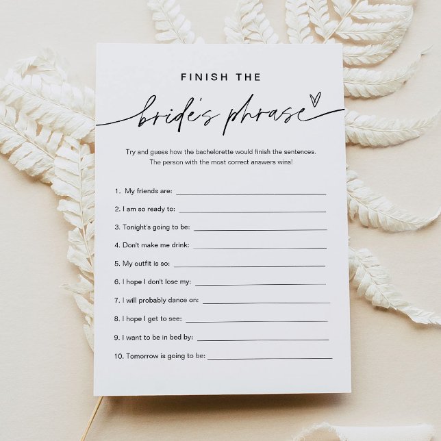 EVERLEIGH Avslutar Brides Bachelorette-spel Inbjudningar (Skapare uppladdad)