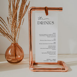 EVERLEIGH Bröllop Drink Menu 4x9.25-kort Inbjudningar