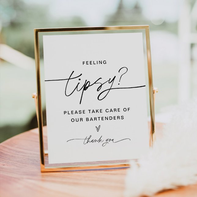 EVERLEIGH Feeling Tipsy Pub Sign, Tip Bartender Poster (Skapare uppladdad)