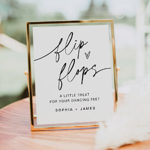 EVERLEIGH Flinflip flops Bröllop Sign Poster