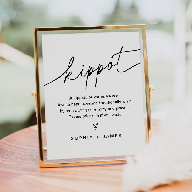 EVERLEIGH Kippot Kippah Yarmulke Bröllop Sign Poster (Skapare uppladdad)
