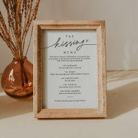 EVERLEIGH Minimalist Kissing Menu Bröllop-spel