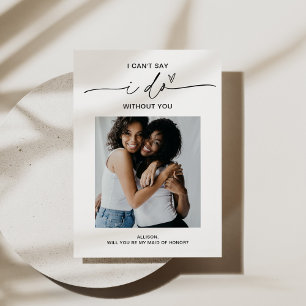 EVERLEIGH Minimalist Photo Maid of honor Frieri Inbjudningar