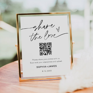 EVERLEIGH Share the Love Bröllopsfoto QR-kod Poster